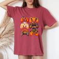 Controllers Fall Gaming Video Game Turkey Thanksgiving Boys Women's Oversized Comfort T-Shirt Crimson