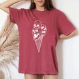 Creepy Skulls Icecream Horror Halloween Halloween Women's Oversized Comfort T-Shirt Crimson