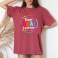 Cute Back To School Squad Team Dual Language Teachers Women's Oversized Comfort T-Shirt Crimson