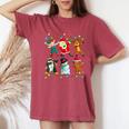 Dabbing Santa Elf Friends Christmas Boys Girls Xmas Dab Women's Oversized Comfort T-Shirt Crimson