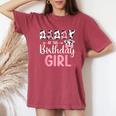 Daddy Of The Birthday Girl Farm Cow 1 St Birthday Girl Women's Oversized Comfort T-Shirt Crimson