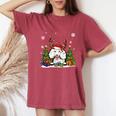 Dog Lovers Cute Poodle Santa Hat Ugly Christmas Sweater Women's Oversized Comfort T-Shirt Crimson