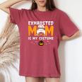 Exhausted Mom Is My Costume Messy Bun Halloween Women's Oversized Comfort T-Shirt Crimson