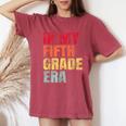 In My Fifth Grade Era Vintage Back To School Teacher Women's Oversized Comfort T-Shirt Crimson