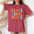 First Grade Vibes 1St Grade Team Colorful 1St Day Of School Women's Oversized Comfort T-Shirt Crimson