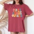 First Grade Vibes 1St Grade Team Retro 1St Day Of School Women's Oversized Comfort T-Shirt Crimson