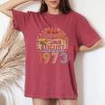 Funny 50 Years Old August 1973 Vintage Retro 50Th Birthday Women's Oversized Comfort T-Shirt Crimson