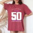 50Th Birthday 50 Year Old Bday 50 Birthday Women's Oversized Comfort T-Shirt Crimson