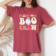 Preschool Boo Crew Halloween Teacher Student Groovy Women's Oversized Comfort T-Shirt Crimson