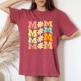 Groovy Mom Daisy Flower For Mom Of Girl Women's Oversized Comfort T-shirt Crimson