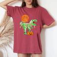 Halloween For Boys Dinosaur T-Rex Mummy Pumpkin Women's Oversized Comfort T-Shirt Crimson