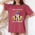 Happy 4Th Of July Lets Go Beer Brandon Trump Beer America Women's Oversized Comfort T-shirt Crimson
