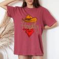 Howdy Cowboy Cowgirl Western Country Rodeo Howdy Men Boys Women's Oversized Comfort T-shirt Crimson
