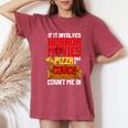 If It Involves Horror Movies Pizza And A Couch Count Me In Movies Women's Oversized Comfort T-Shirt Crimson