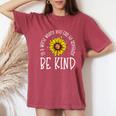 Be Kind Autism Awareness Quote Puzzle Piece Sunflower Women's Oversized Comfort T-shirt Crimson