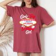 Las Vegas Birthday Party Girls Trip Vegas Birthday Girl Women's Oversized Comfort T-shirt Crimson
