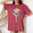 Lollipop Rainbow Sucker Candy Costume Halloween Women's Oversized Comfort T-Shirt Crimson