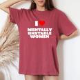 I Love Mentally Unstable Red Heart Sarcastic Women's Oversized Comfort T-Shirt Crimson