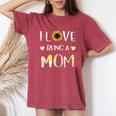 I Love Being A Mom Sunflower Women's Oversized Comfort T-shirt Crimson