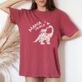 Mama Saurus T Flower Cute Dinosaur Women's Oversized Comfort T-shirt Crimson
