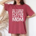 Marching Band Mom My Favorite Flute Player Calls Me Mom Women's Oversized Comfort T-Shirt Crimson