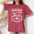 Married With A Super Sexy Pilot Aviator Wife Couple Women's Oversized Comfort T-Shirt Crimson