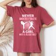Martial Arts T Never Underestimate A Girl Women's Oversized Comfort T-Shirt Crimson