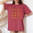 Math Teacher And Geeks Thanksgiving Kawaii Turkey Pumpkin Women's Oversized Comfort T-Shirt Crimson