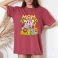 Mom Of The Wild One 1St Birthday Zoo Animal Safari Jungle Women's Oversized Comfort T-Shirt Crimson