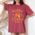 Mommy Of The Birthday Girl Pumpkin Themed Mother Mama Mom Women's Oversized Comfort T-Shirt Crimson