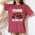 Monster Truck Family Matching Party Grandma Of The Birthday Women's Oversized Comfort T-Shirt Crimson