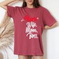 Nurse Wife Mom Boss Retro Nurse Sayings Quotes Nursing Women's Oversized Comfort T-Shirt Crimson