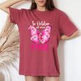 In October We Wear Pink Butterfly Breast Cancer Awareness Women's Oversized Comfort T-Shirt Crimson