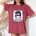 Overdose Awareness Wear Purple Leopard Messy Bun Women's Oversized Comfort T-Shirt Crimson