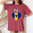 Pat Womens Barbados Women's Oversized Graphic Print Comfort T-shirt Crimson