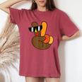 Peace Sign Turkey Hand Cool Thanksgiving Boys Women Women's Oversized Comfort T-Shirt Crimson