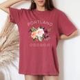 Portland Oregon Rose Lovers Gardeners Women's Oversized Comfort T-Shirt Crimson