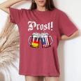 Prost Beer German American Flag Oktoberfest Women's Oversized Comfort T-Shirt Crimson