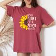 Proud Aunt Of A Class Of 2024 Graduate Sunflower Senior 2024 Women's Oversized Comfort T-shirt Crimson