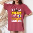 Proud Mom Of A Volleyball Senior 2024 Mom Graduation Women's Oversized Comfort T-Shirt Crimson