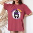 Purple & Gold Vibes Only Bleached Messy Bun High School Women's Oversized Comfort T-Shirt Crimson