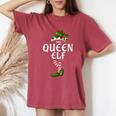 The Queen Elf Matching Family Christmas Party Pajama Women's Oversized Comfort T-Shirt Crimson