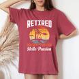 Retired 2024 Goodbye Tension Hello Pension Retirement Women's Oversized Comfort T-Shirt Crimson