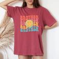 Retro Face Brother Groovy Daisy Flower Matching Family Women's Oversized Comfort T-shirt Crimson
