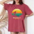 Retro Wappingers Falls New York Bigfoot Souvenir Women's Oversized Comfort T-Shirt Crimson