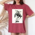 Rodeo Cowgirl Riding Bucking Horse Women's Oversized Comfort T-shirt Crimson