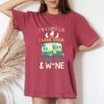 Simple Girl Dogs Camping Wine Camper Trailer Women's Oversized Comfort T-shirt Crimson