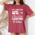 Im A Simple Girl Love Dogs Camping And Wine Camper Women's Oversized Comfort T-shirt Crimson