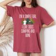 Im A Simple Girl I Love Dogs Camping And Wine Camper Women's Oversized Comfort T-shirt Crimson