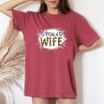 Spoiled Wife Leopard Cheetah Mother Mama Mom Fiance Women's Oversized Comfort T-shirt Crimson